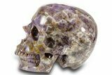 Realistic, Carved Chevron Amethyst Skull #378720-3